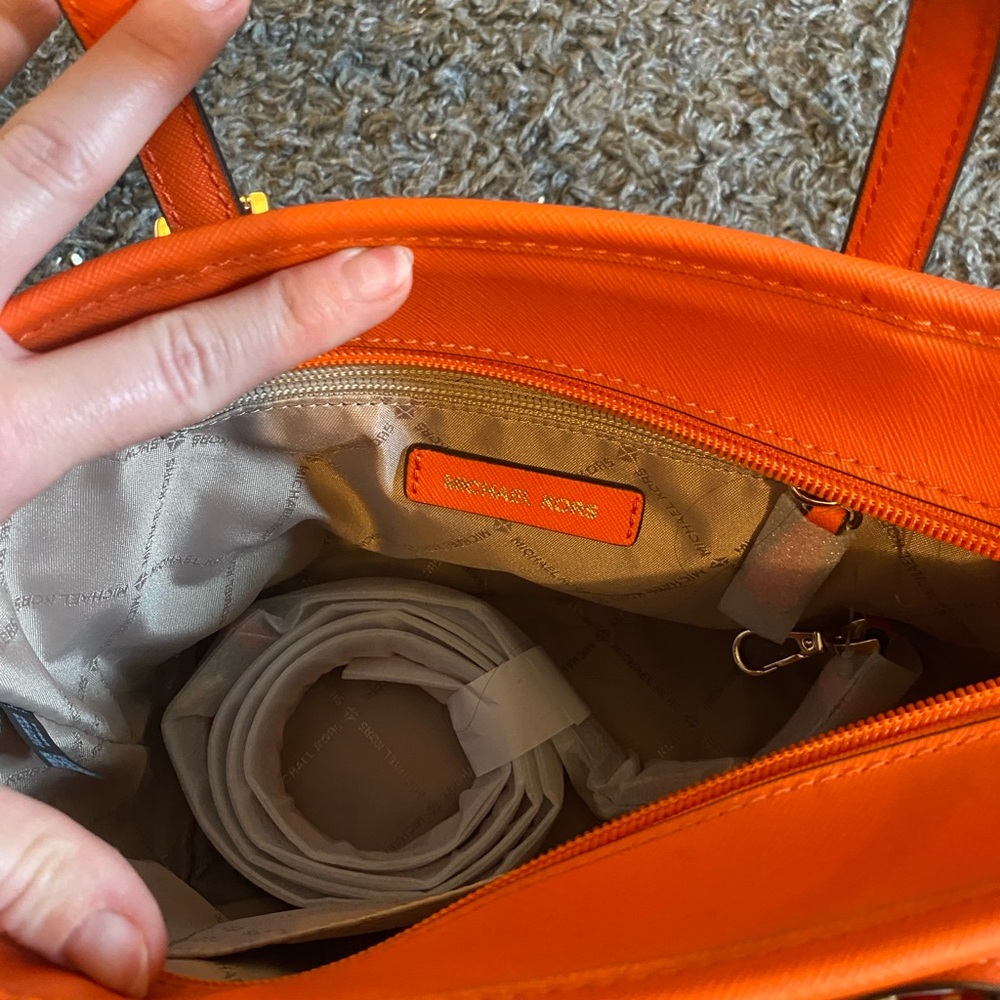 Michael Kors Beige and Orange Tote - Picture 2 of 2
